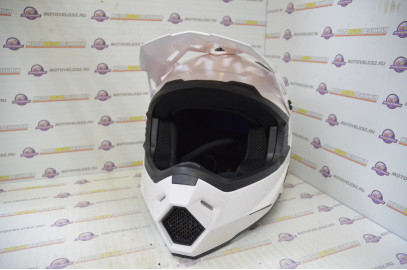 Шлем кроссовый Ataki MX801 Solid белый глянцевый  L