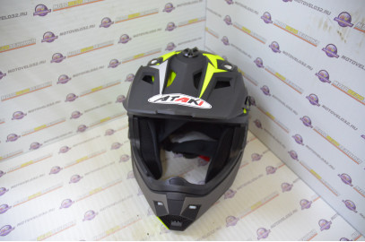 Шлем кроссовый Ataki MX801 Strike Hi-Vis желтый/черный матовый  L