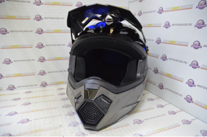 Шлем кроссовый Ataki MX801 Strike синий/черный глянцевый  L