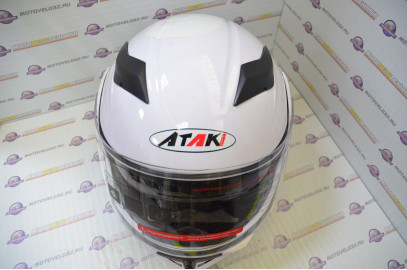 Шлем модуляр Ataki FF902 Solid белый глянцевый    S