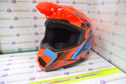 Шлем кроссовый KIOSHI Holeshot 801 (Оранжевый/синий, S)