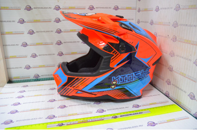 Шлем кроссовый KIOSHI Holeshot 801 (Оранжевый/синий, S)