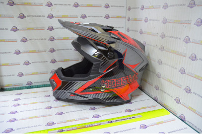 Шлем кроссовый KIOSHI Holeshot 801 (Серый, красный S)