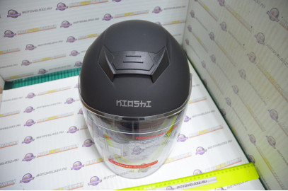 Шлем открытый KIOSHI 526 со стеклом и очками (Черный матовый, S)