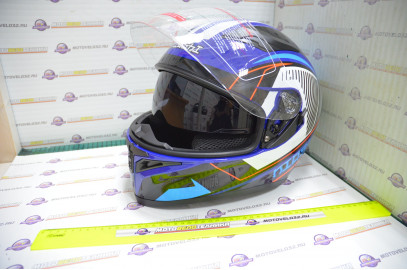 Шлем интеграл KIOSHI Avatar 316 с очками (Синий, XL)