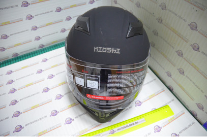 Шлем интеграл KIOSHI Avatar 316 с очками (Черный матовый, L)