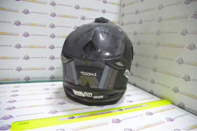 Шлем кроссовый KIOSHI Fighter 802 со стеклом и очками (Черный, M)