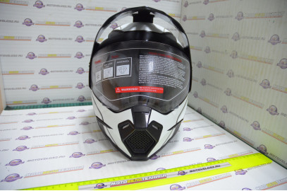 Шлем кроссовый KIOSHI Fighter 802 со стеклом и очками (Черный, белый, M)