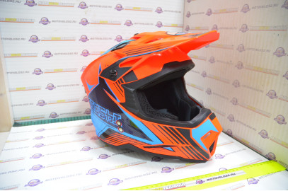 Шлем кроссовый KIOSHI Holeshot 801 (Оранжевый/синий, XL)