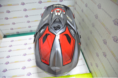 Шлем кроссовый KIOSHI Holeshot 801 (Серый/красный, XL)