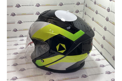 Шлем открытый KIOSHI 526 со стеклом и очками (Черный, желтый, L)