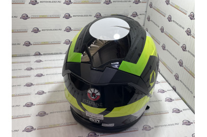 Шлем открытый KIOSHI 526 со стеклом и очками (Черный, желтый, S)