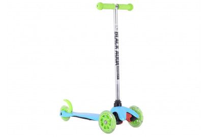 Самокат MG001 сине-зеленый светящ.колеса
