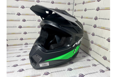 Шлем кроссовый KIOSHI Holeshot 801 (черный,серый,зеленый) L