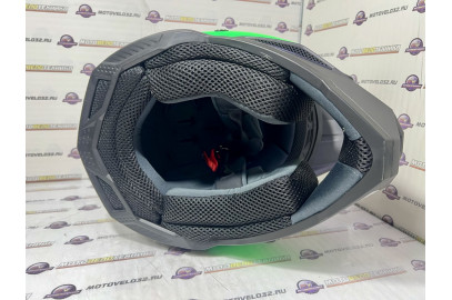 Шлем кроссовый KIOSHI Holeshot 801 (черный,серый,зеленый) L