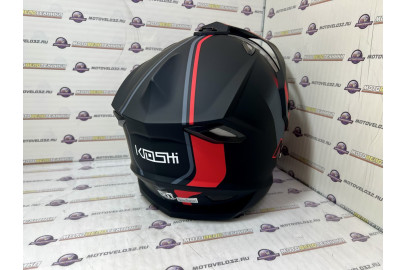 Щлем KIOSHI Fighter 802 мотард с очками (черный, серый, красный) L