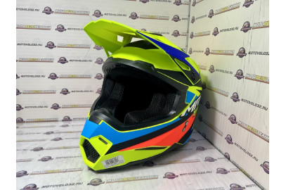 Шлем кроссовый KIOSHI Holeshot 801 (черный, синий, оранжевый,желтый) S