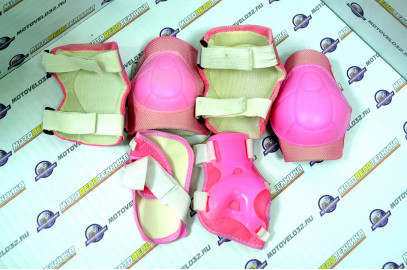 Защита велосипедная (локти,колени,ладони) тип 5 розовый детск.